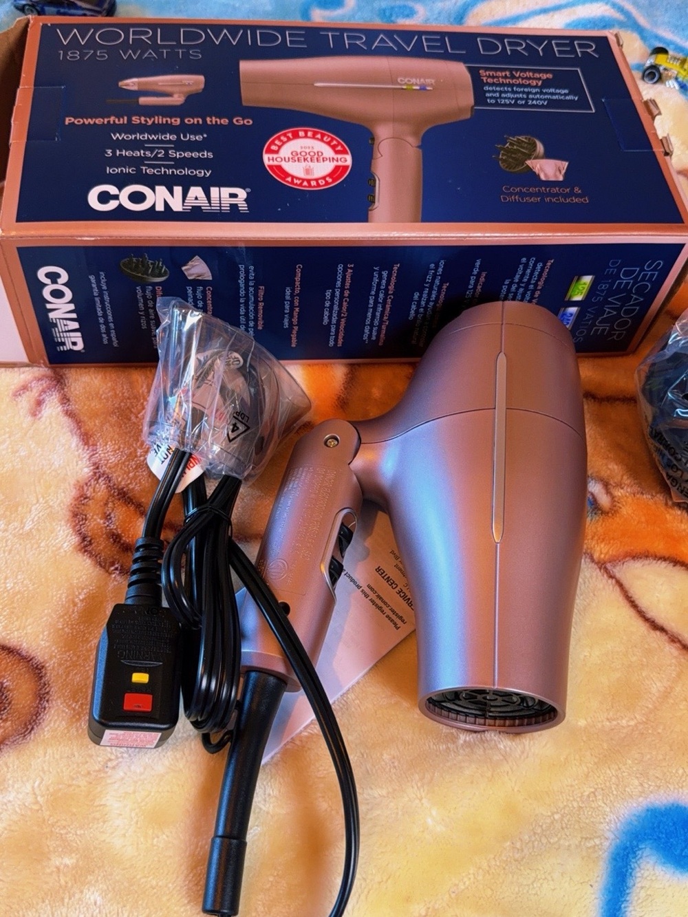 Conair Worldwide Travel Hair Dryer in Rose Gold